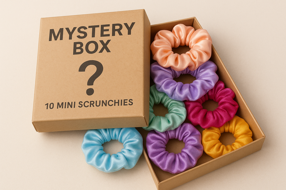 Mystery Box – Mini Scrunchies (Set of 5 or 10) | Solid & Patterned Designs